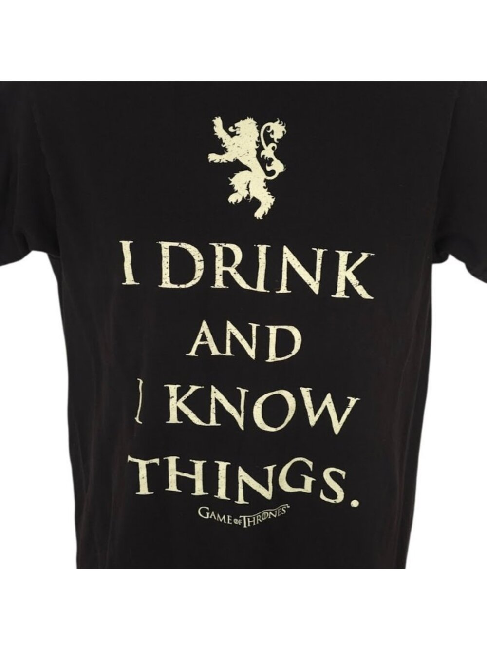 Game Of Thrones T Shirt Mens Size Medium Black I Drink & Know Things Lannister